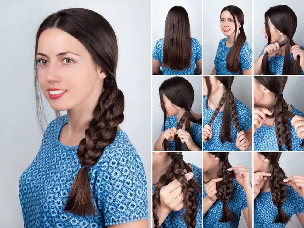 tutorial for side braided ponytail