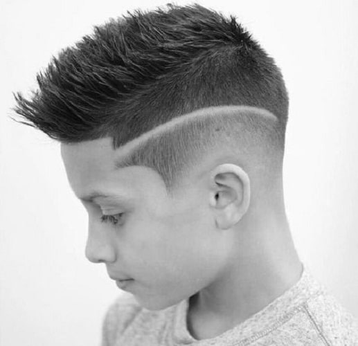 Spikes with a Taper Fade haircut for tween boy
