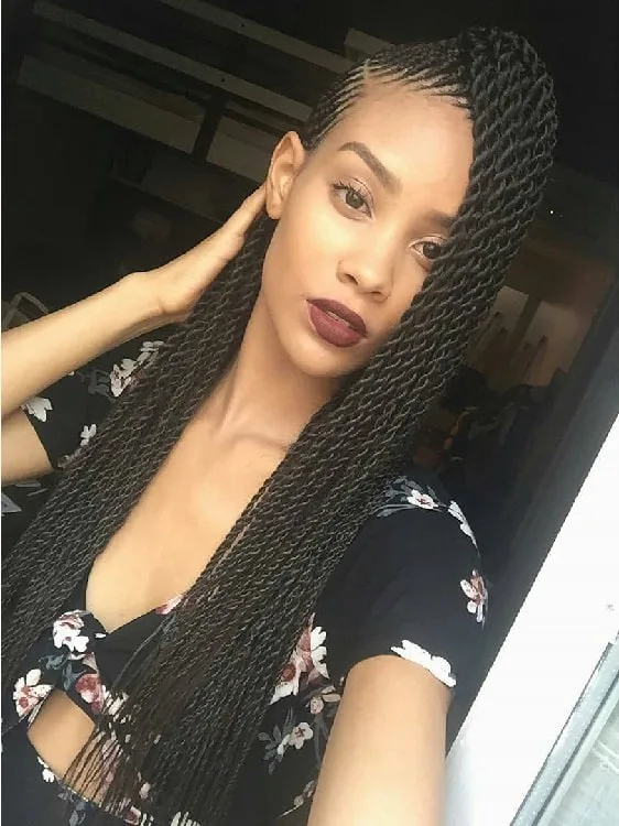 twisted cornrow braids