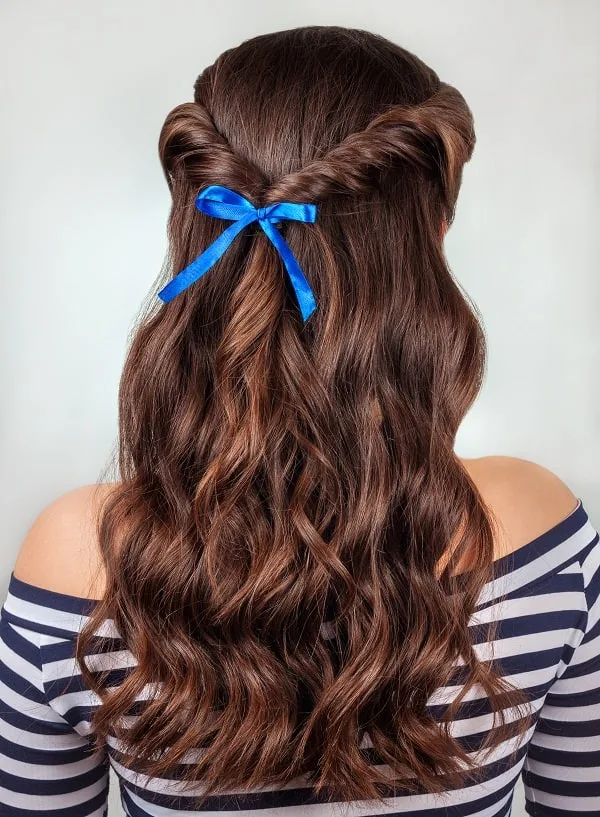 twisted half up ponytail