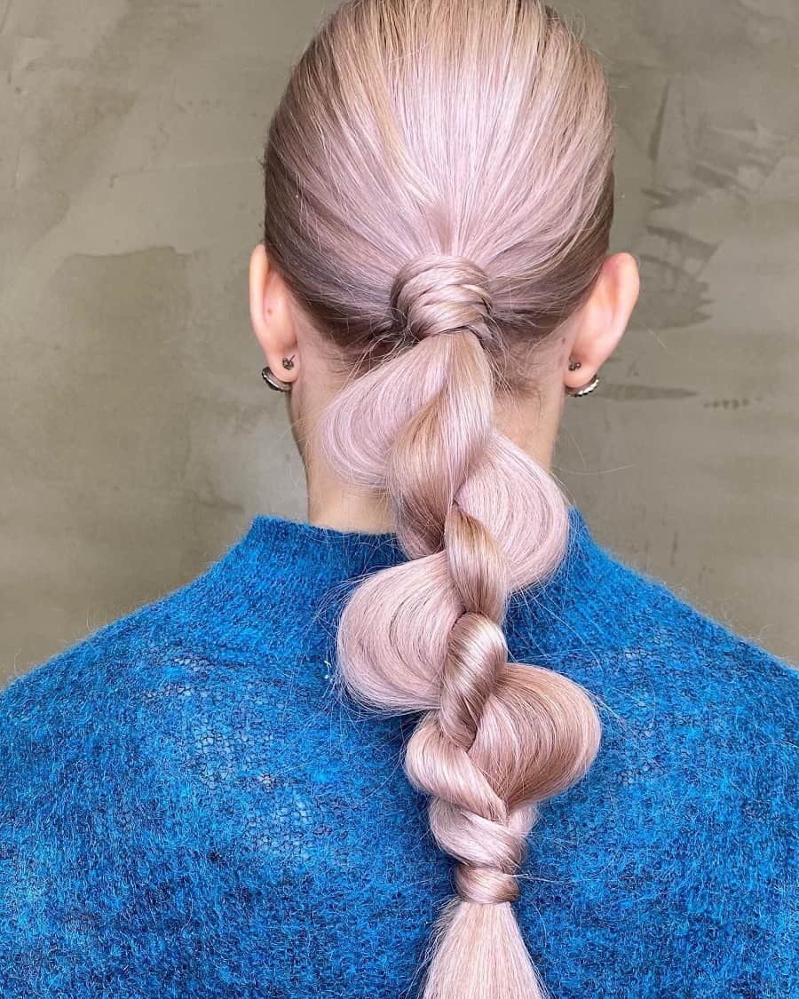 twisted ponytail for colored hair