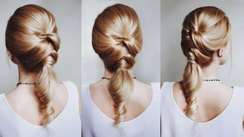 twisted ponytail with curly end