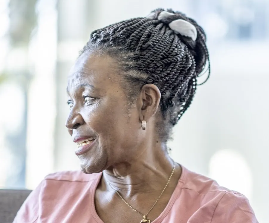 twists hairstyle for black women over 60