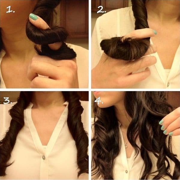 How To Heatless Curls with Household Items  YouTube