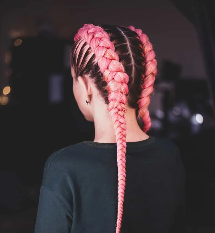 10+ ideas to style two French braids with color extensions