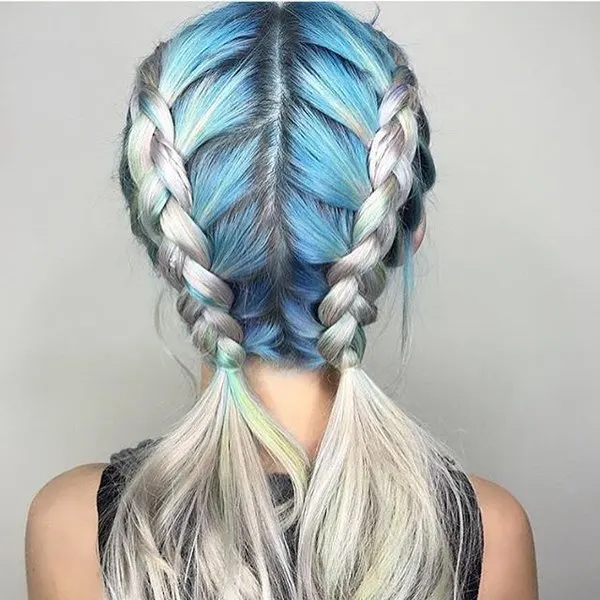 two big braids in mermaid hairstyle