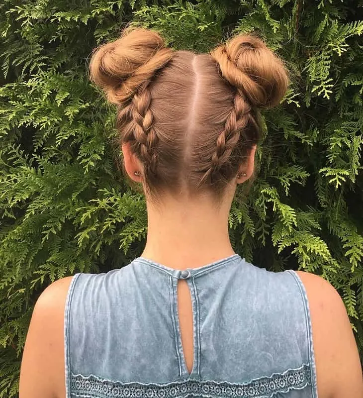 two braided bun