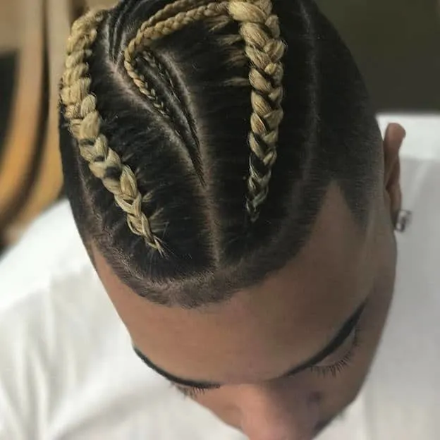 Two Braids with Highlights for Men