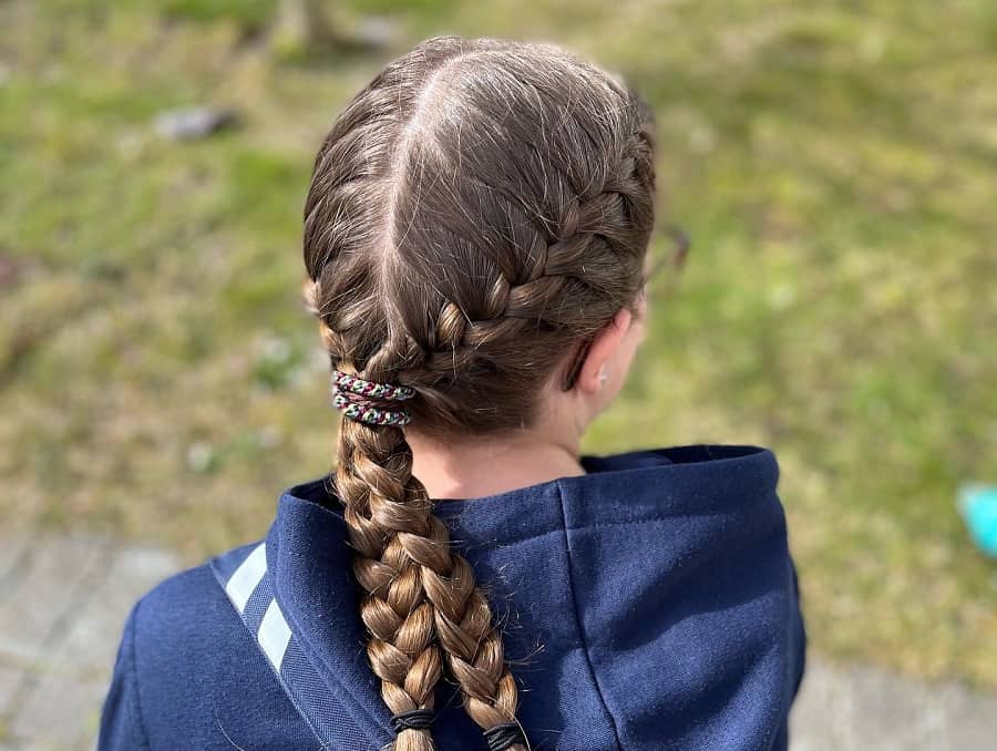 two french braided ponytail