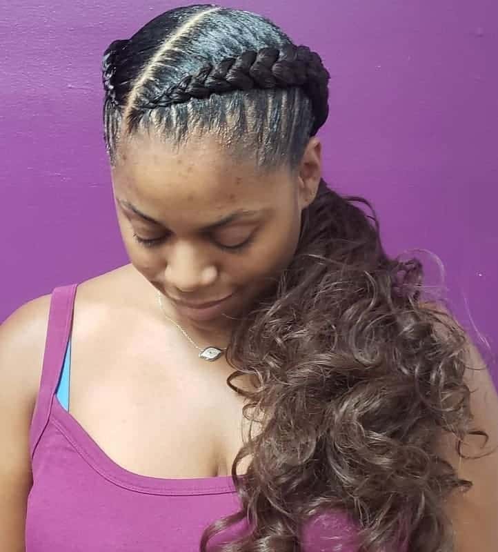 two french braids natural hair