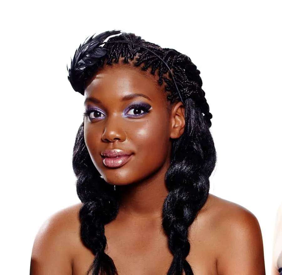 two French braids for black women