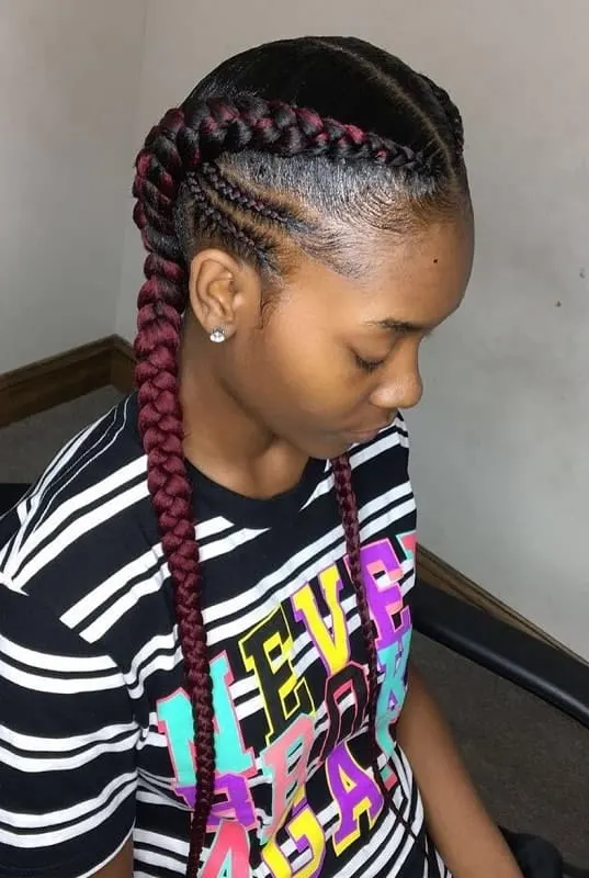 2 braids 2024 black hair