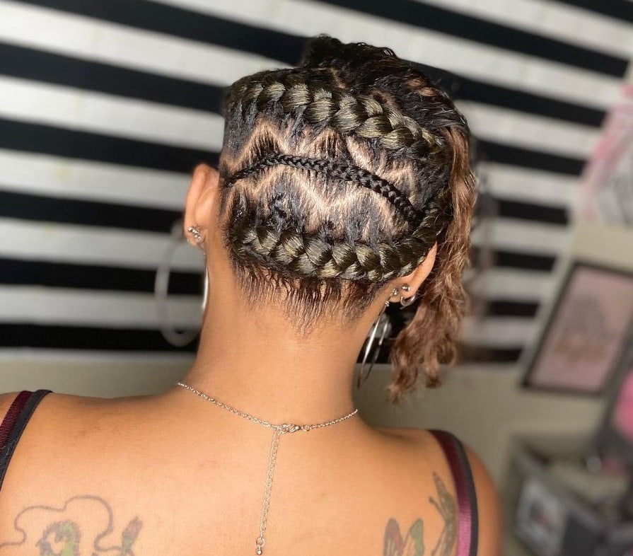 two french under braids for black women