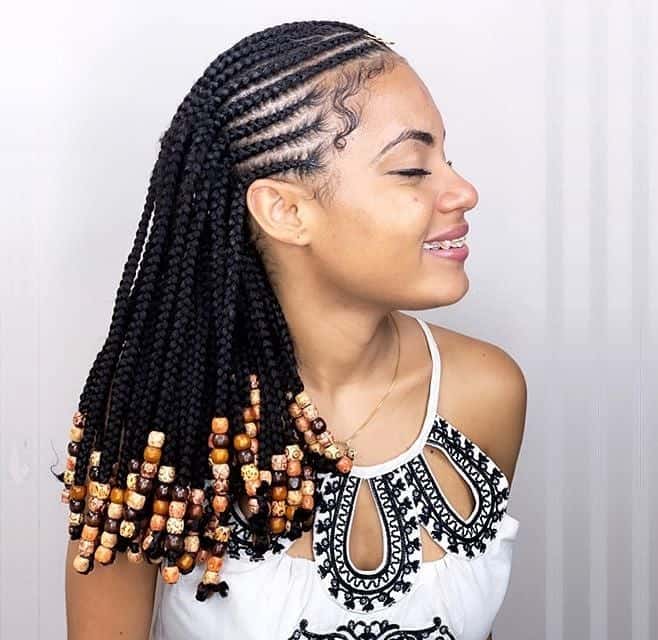 two layer braids with beads