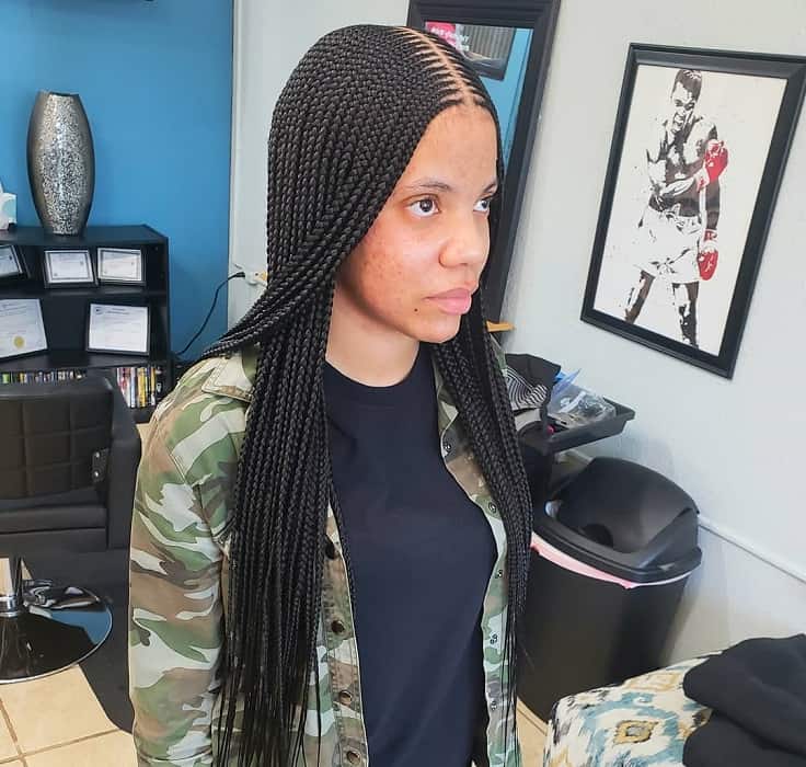 two layer braids with middle part