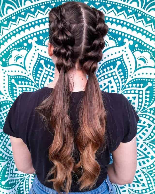 Two Braided Ponytail