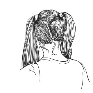 two ponytails