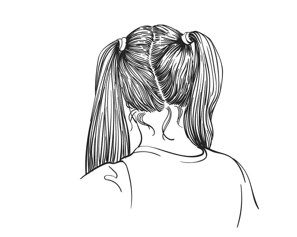 two ponytails