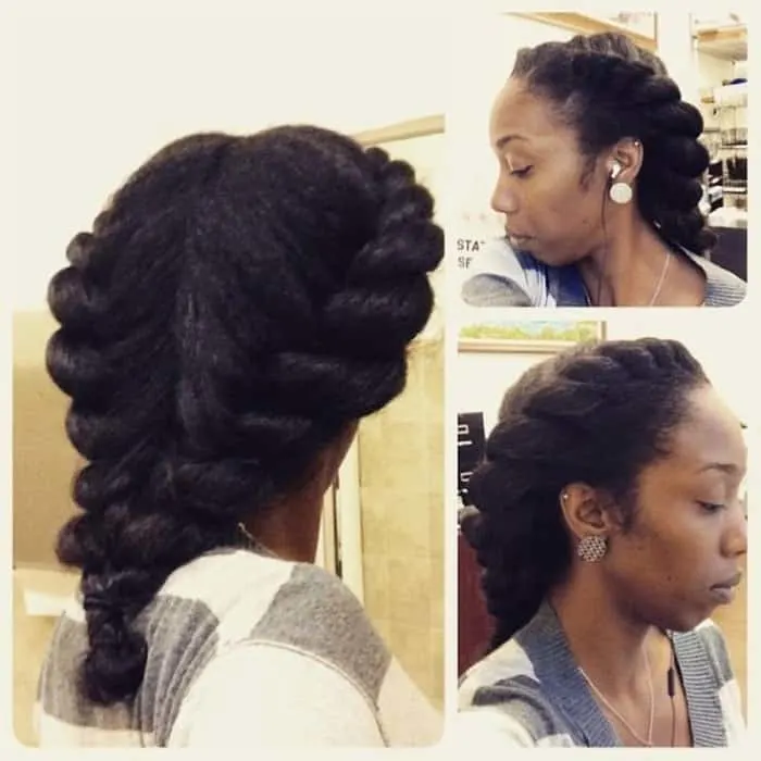 milkmaid braids with two strand twist