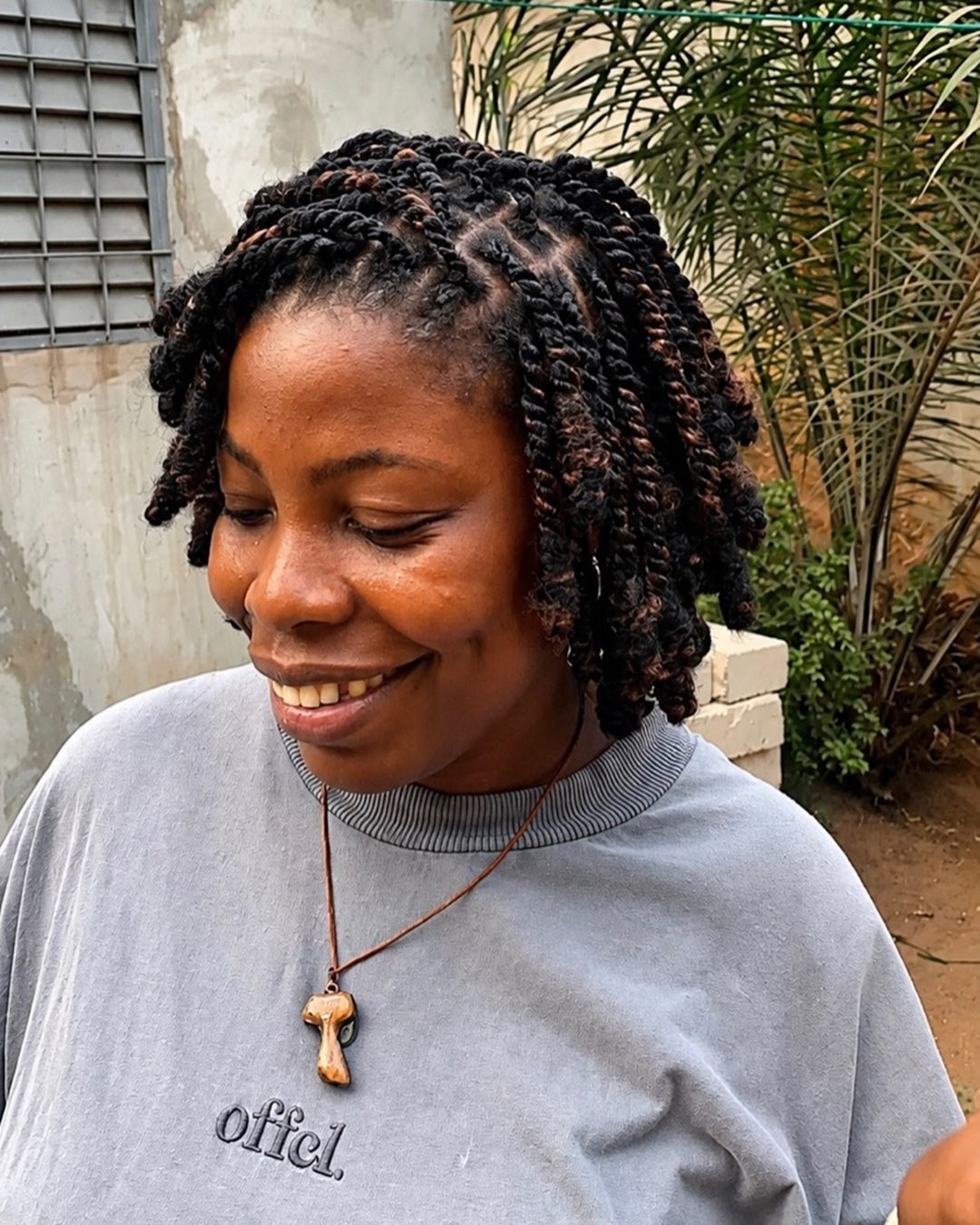short chin-length two strand twist bob haircut