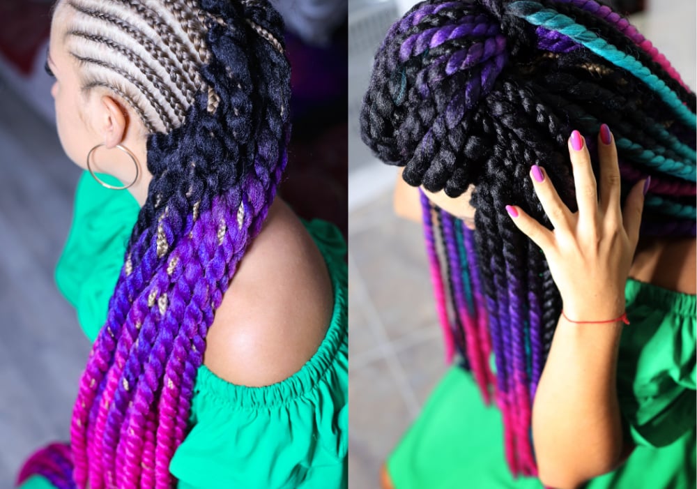 Types of crocheted hair - multi-colored