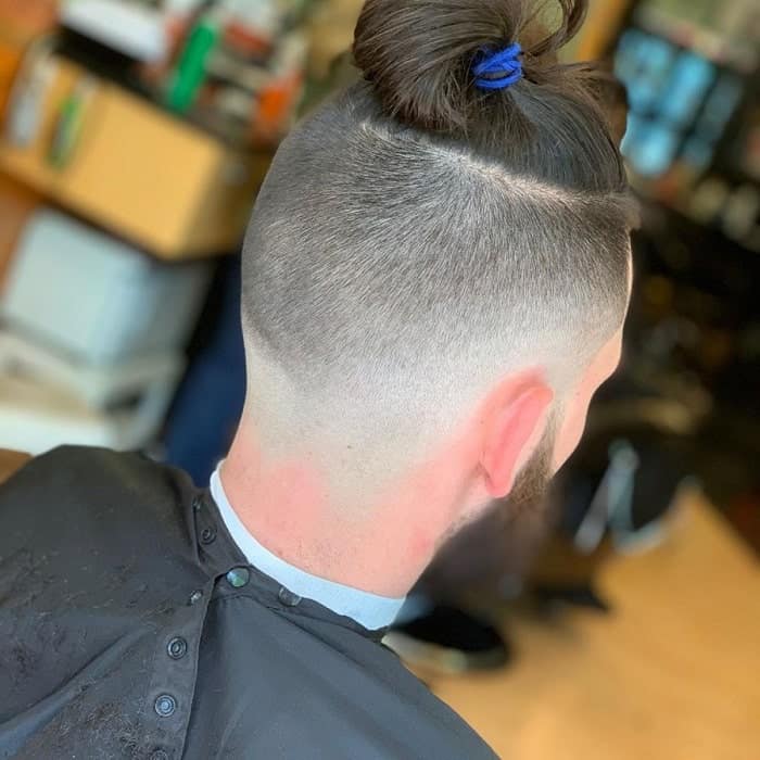ugly man bun with low fade