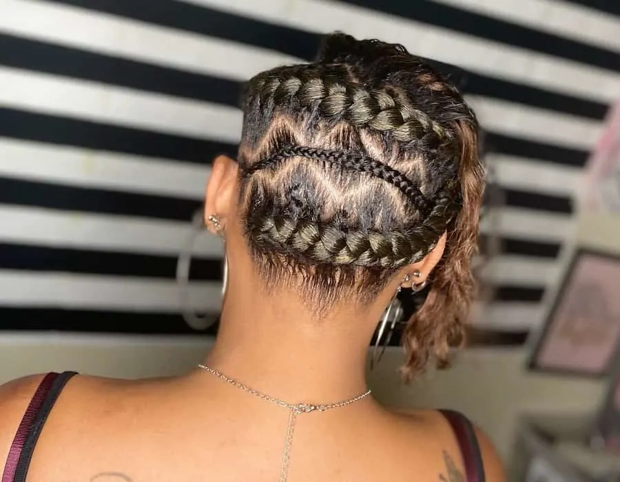 under braided hairstyle