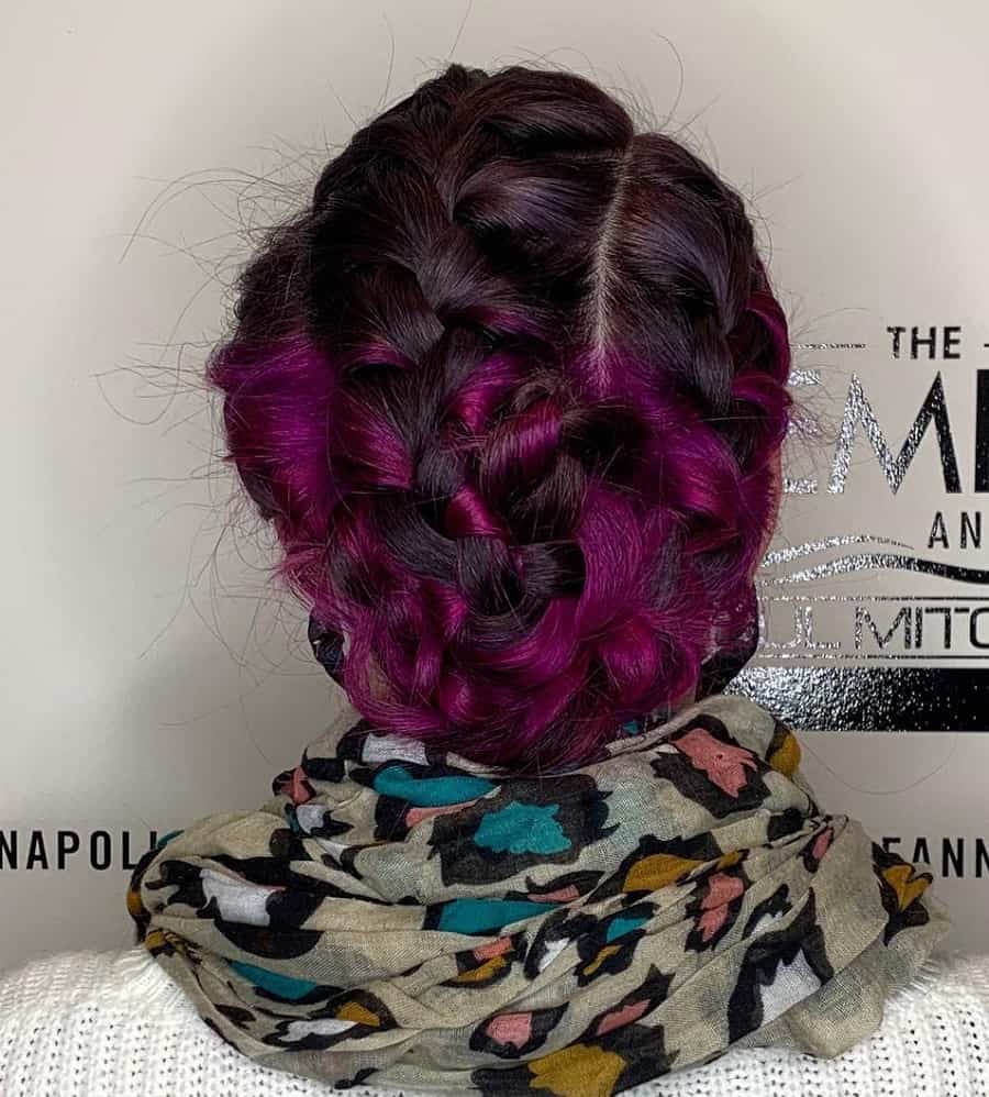 under braids with color