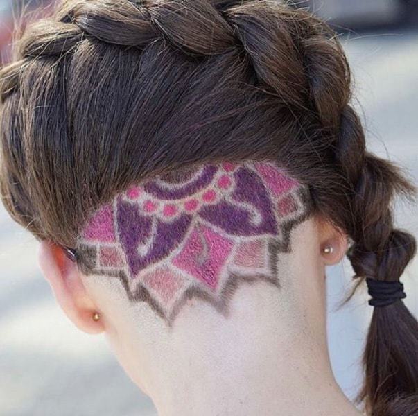 Inverted Floral Undercut with Braids