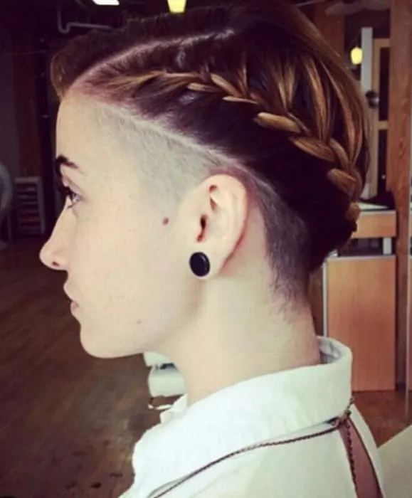 undercut with french braid for women
