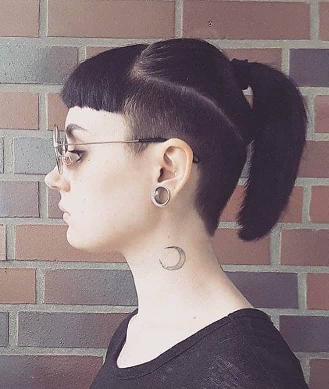 Undercut Ponytail with Bangs for Girls