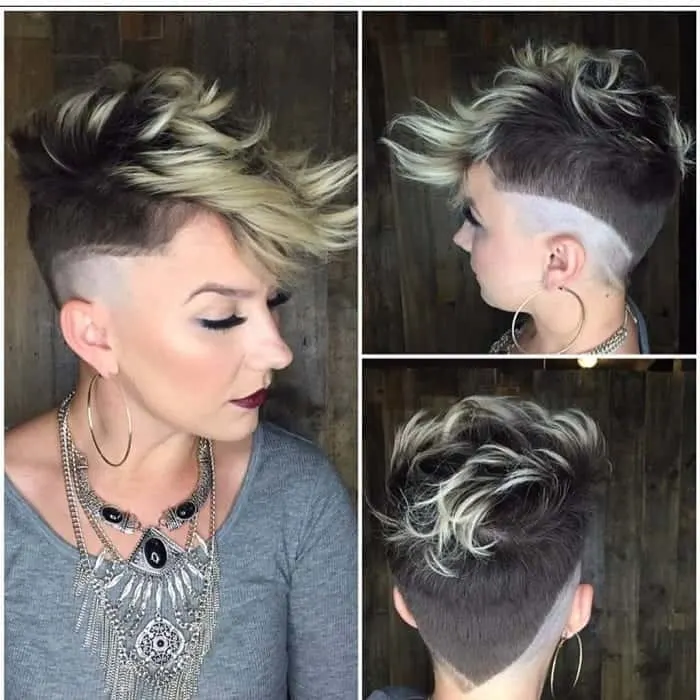 undercut with short wavy hair for girls