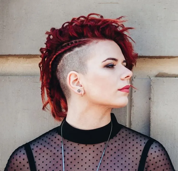 red hair undercut for women