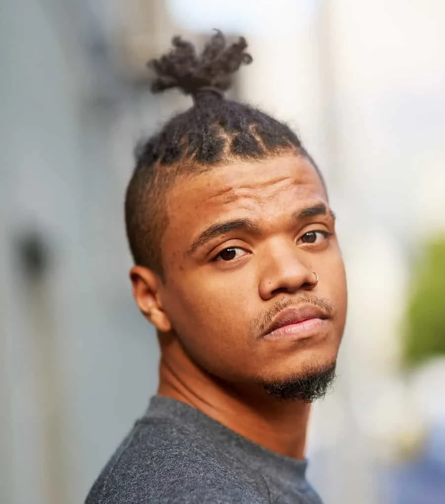 undercut ponytail for black men