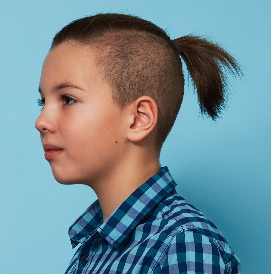 undercut ponytail for school boy