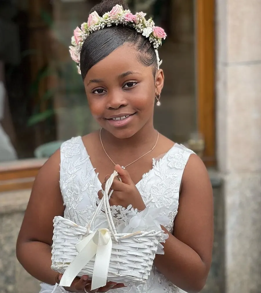 updo for black flower girl