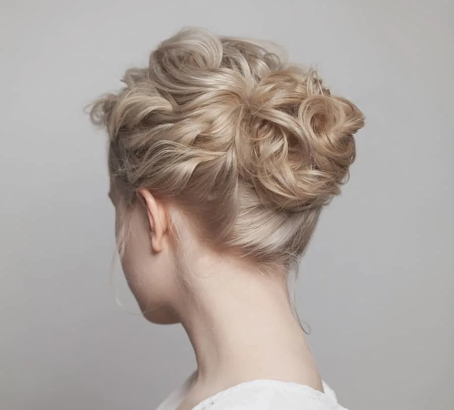 updo for medium wavy hair