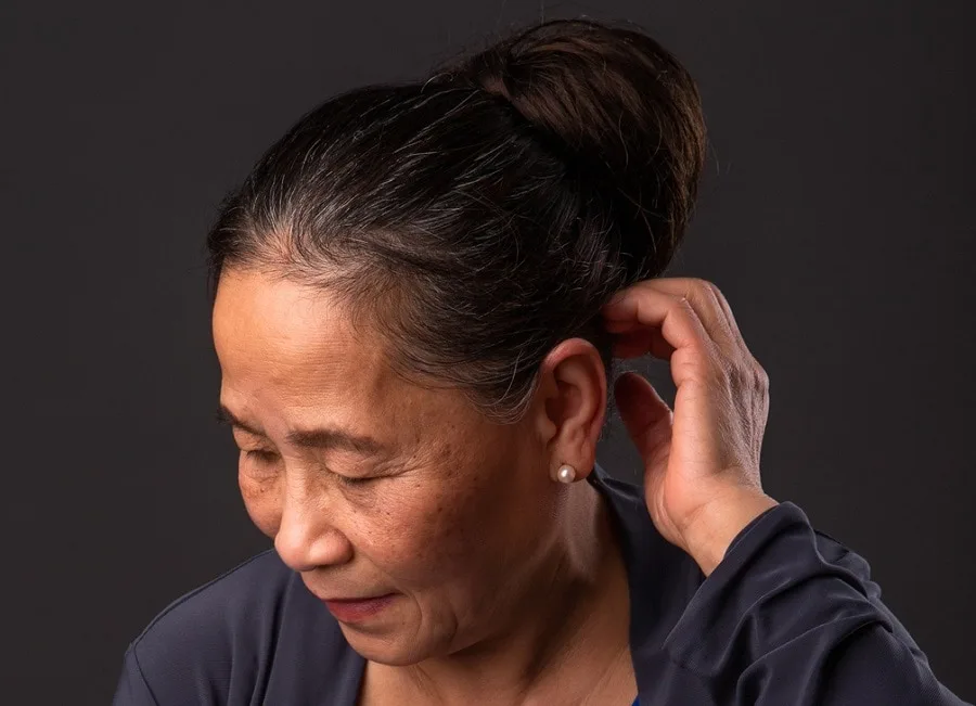 updo hairstyle for Asian women over 60
