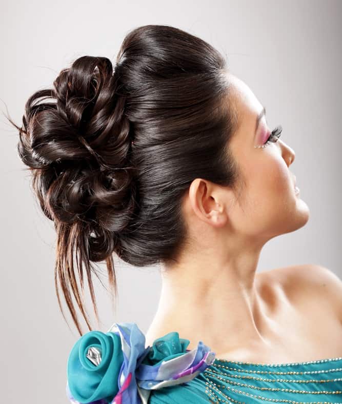 updo hairstyle for baby shower
