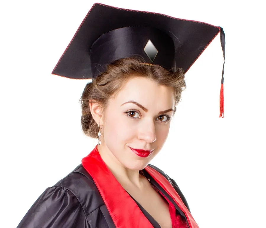 updo hairstyle for graduation