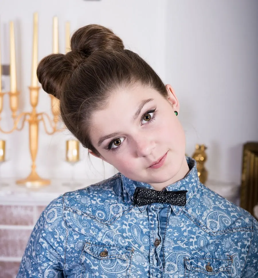 updo hairstyle for middle school girls