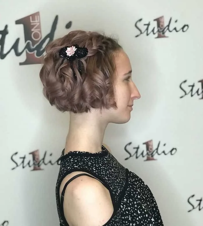 updo for short wavy hair