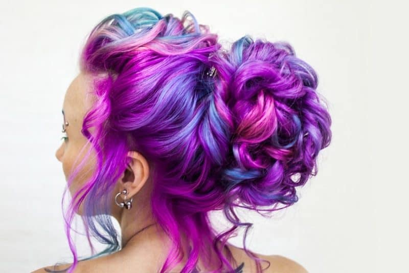 updo with galaxy hair