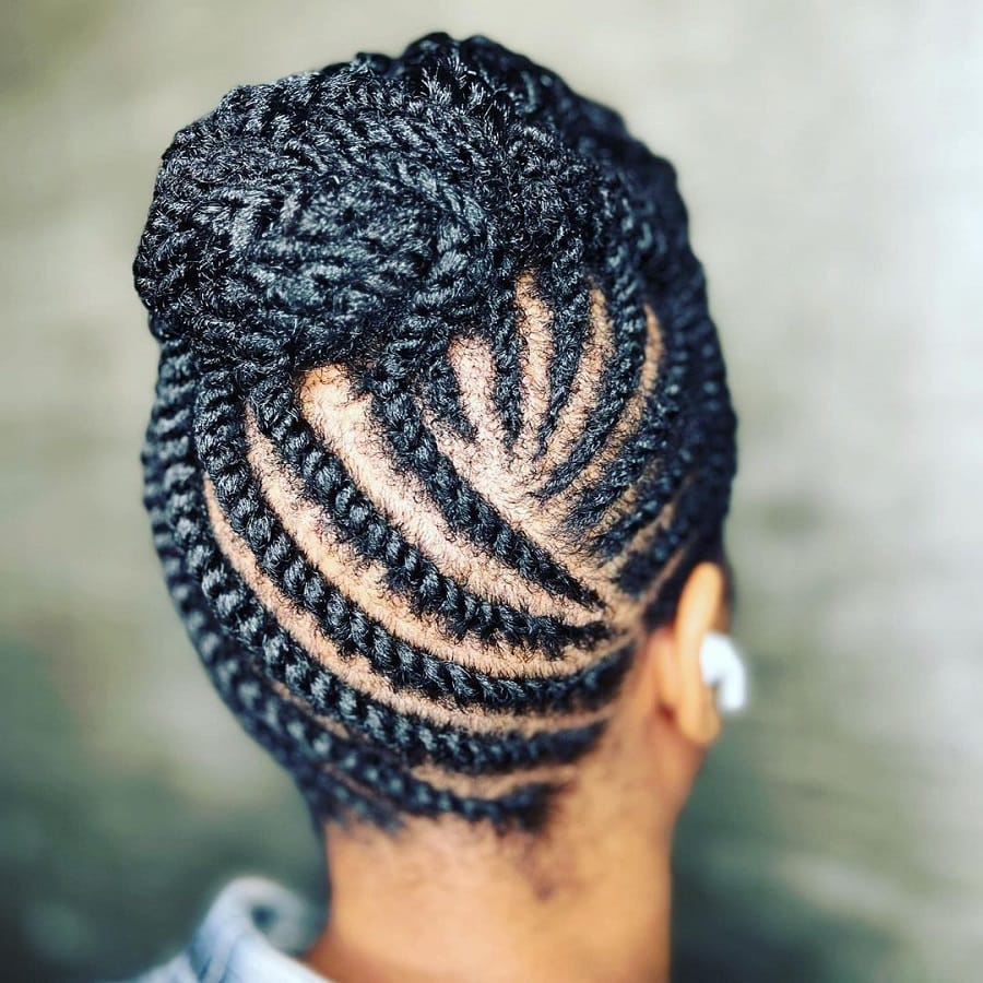 updo with kenyan twist braids