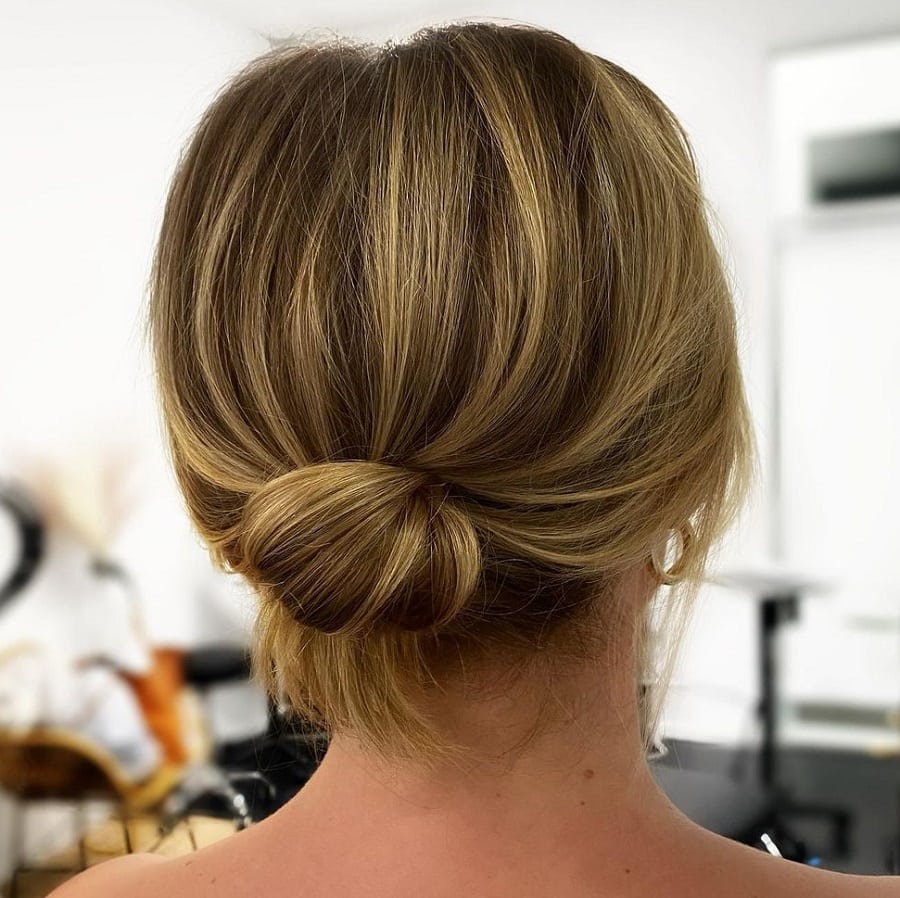 updo with reverse balayage hairstyle