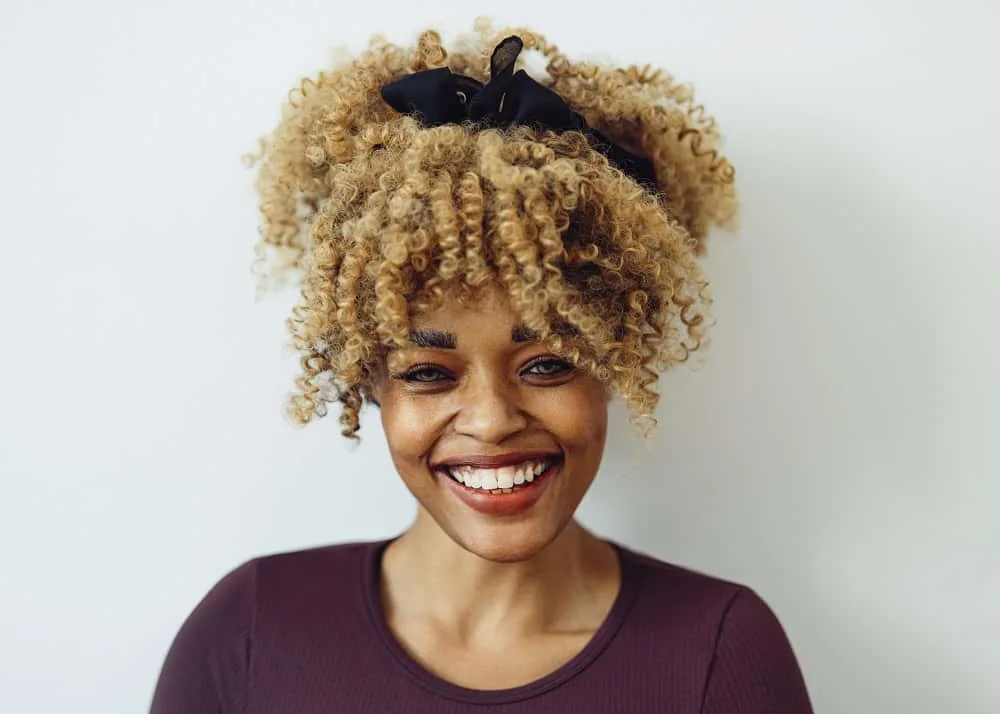 Image of Coiled updo short curly hair