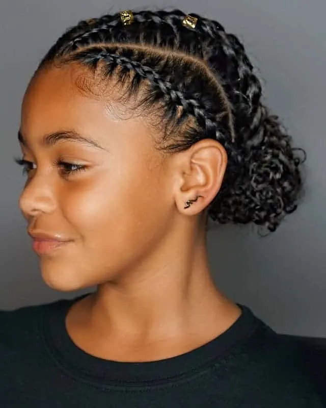 updos with braids for short curly hair