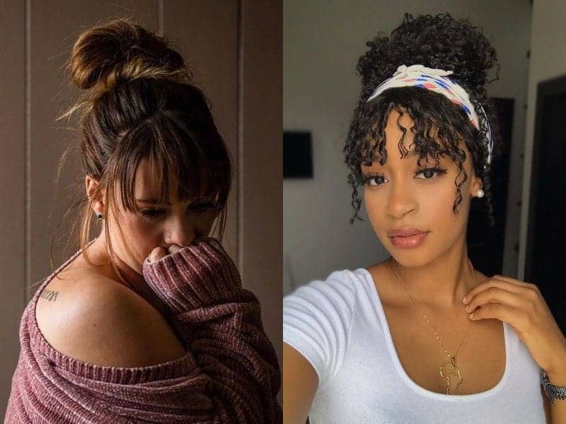 Long Updos with Bangs