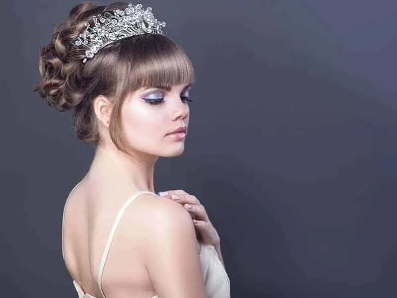 Updo with Long Bangs