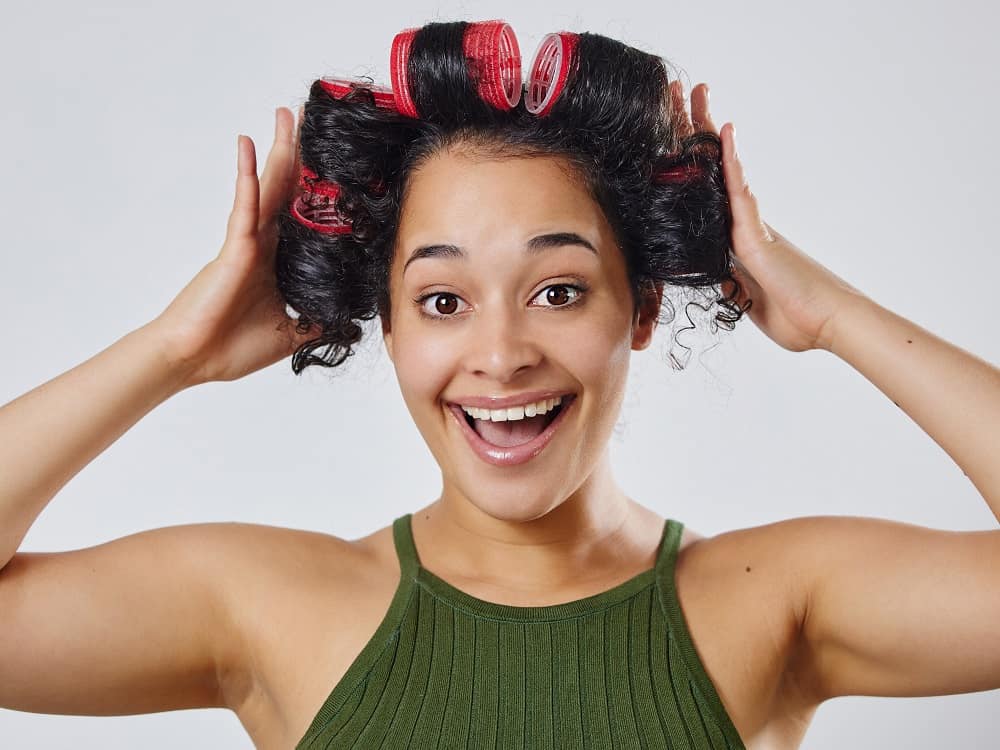 use jumbo hair rollers to straighten natural hair